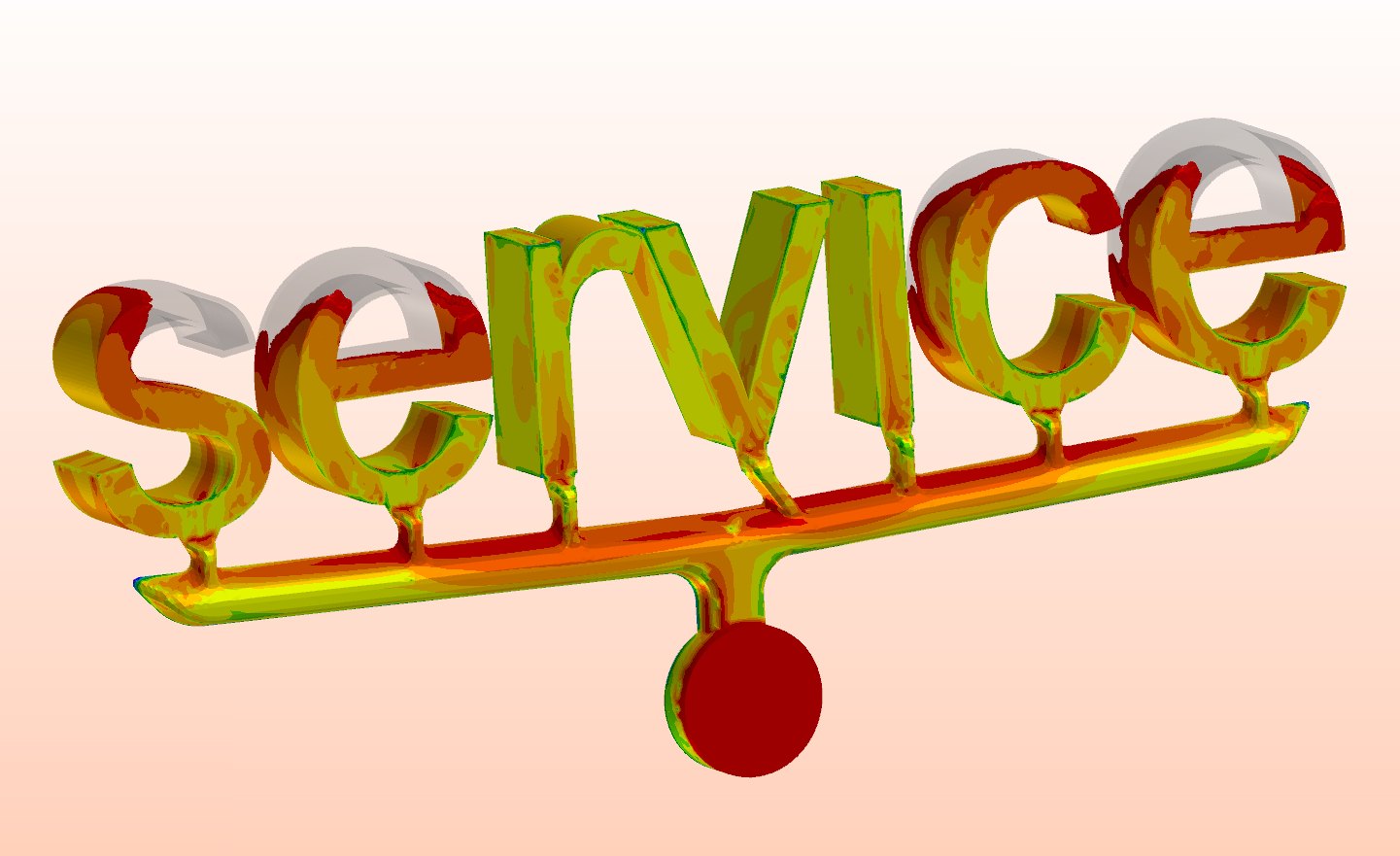 Simulazione ProCAST della pressofusione della scritta service