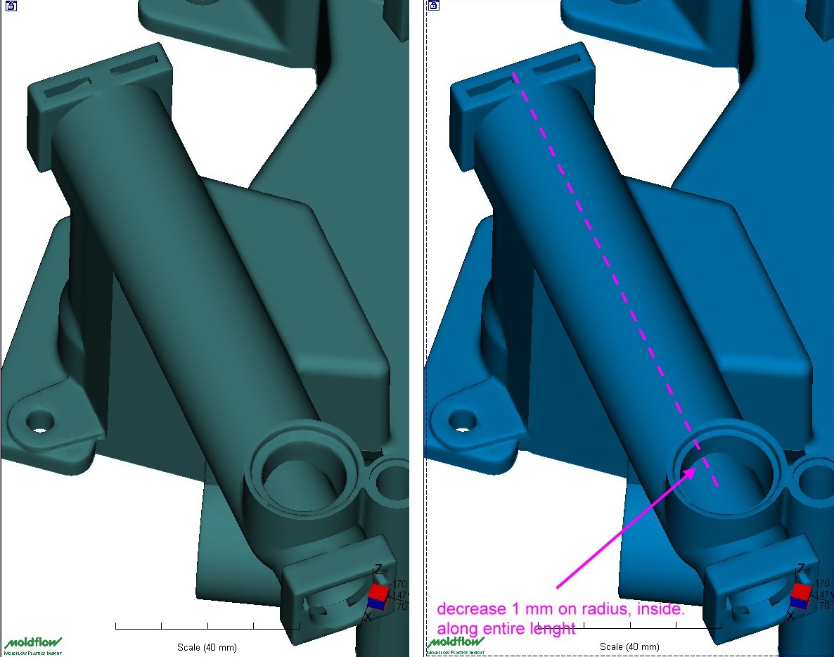 Second geometry variant: thinner upper cylinder