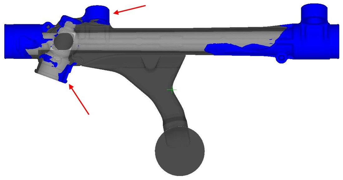 ProCAST steering box simulation: air venting areas