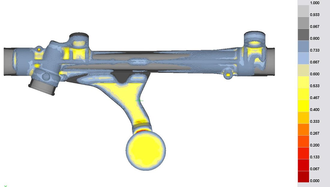 ProCAST steering box simulation: packing with single gate
